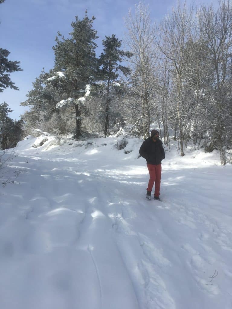 Ahmed in de sneeuw